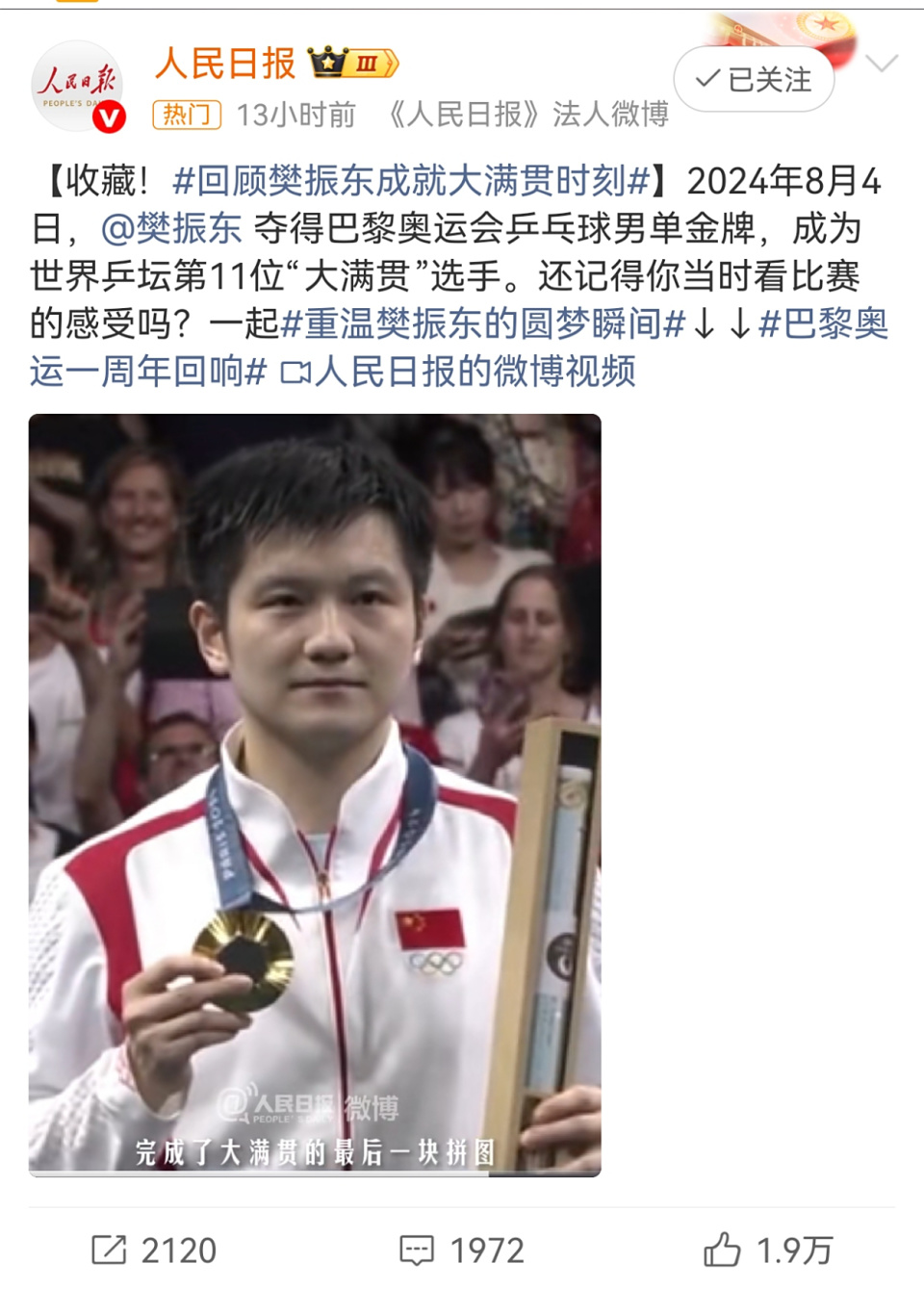 庆祝樊振东
